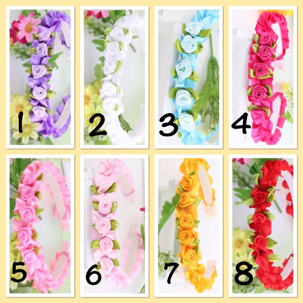 🎉New🎉5/$15🎉Satin Flowered Headbands 🎉 - Picture 3 of 7